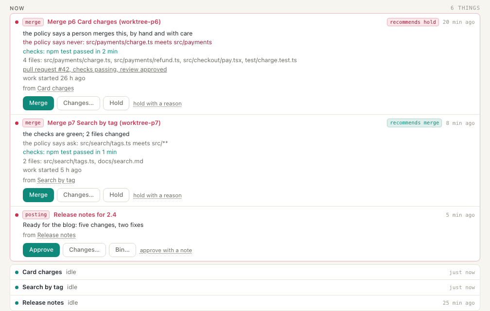The same queue in the light theme.
