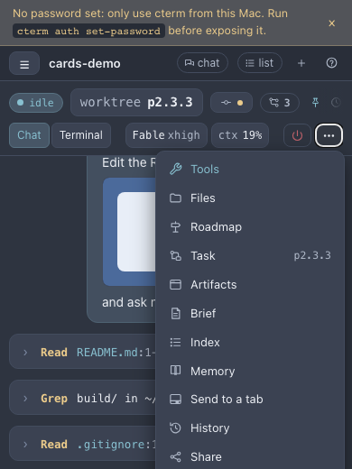 On a phone, Brief is one of the entries of the head's More menu.