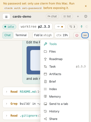 On a phone, Brief is one of the entries of the head's More menu.